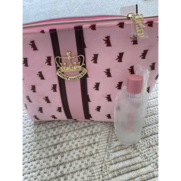 Juicy Couture Velour Cosmetic Bag Dog Print - Picture 2 of 14